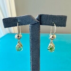 Gold and Green Handmade Olivine Hawaiian Diamond Dangle Earrings
